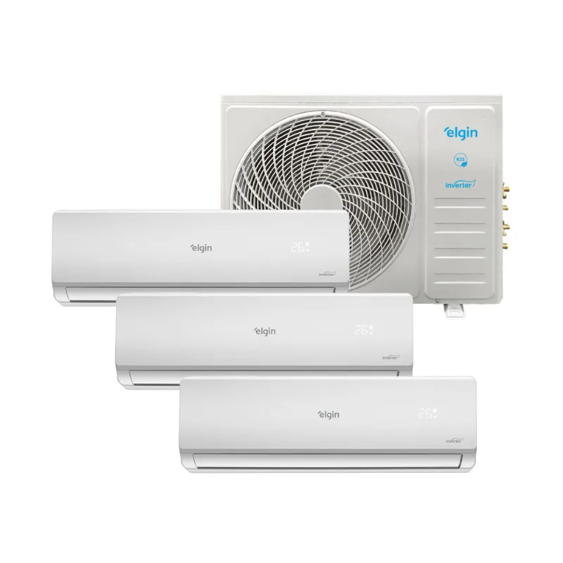 Ar Condicionado Tri Split Total Inverter Plus Wifi 27.000 BTUs - 1 de 9.000 e 2 de 12.000 BTUs Quente e Frio 220V - Elgin