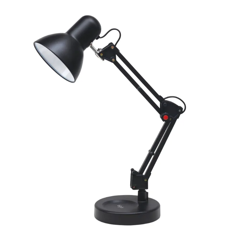 Luminária de Mesa Articulável E27 - Preta USB - Elgin