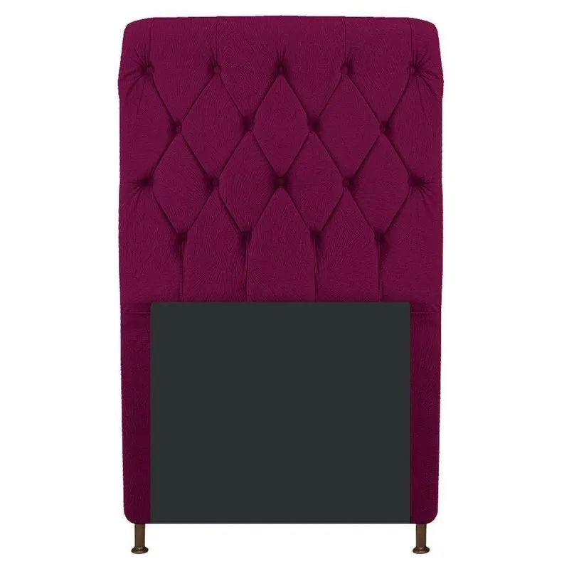 Cabeceira Estofada Cristal 100 Cm Solteiro Suede Bordô