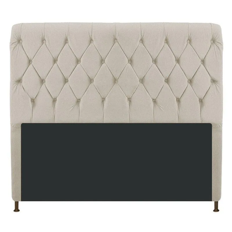 Cabeceira Estofada Cristal 160cm Queen Size Bege