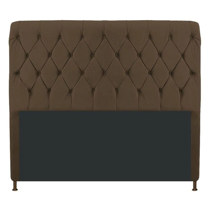 Cabeceira Cristal 195 Cm King Size Com Capitonê Suede Marrom