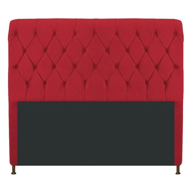 Cabeceira Estofada Cristal 195cm King Size Vermelho