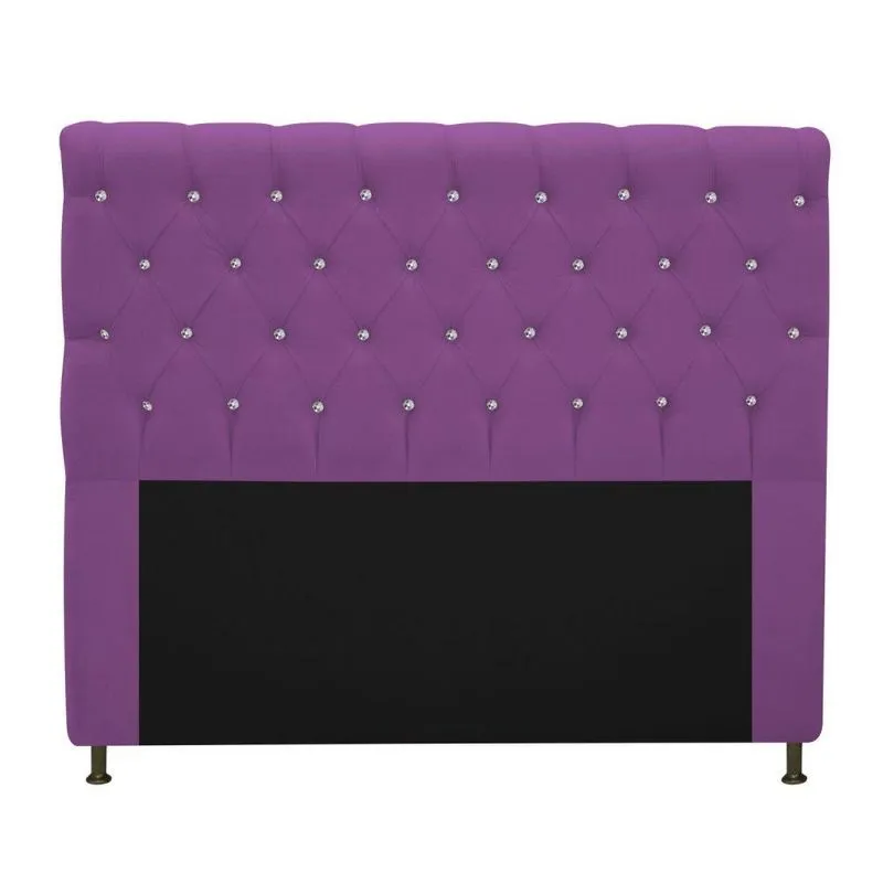Cabeceira Estofada Cristal 195cm King Size Roxo