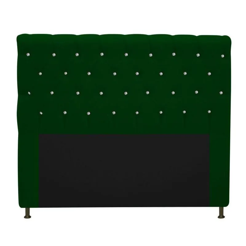 Cabeceira Estofada Cristal 195cm King Size Verde