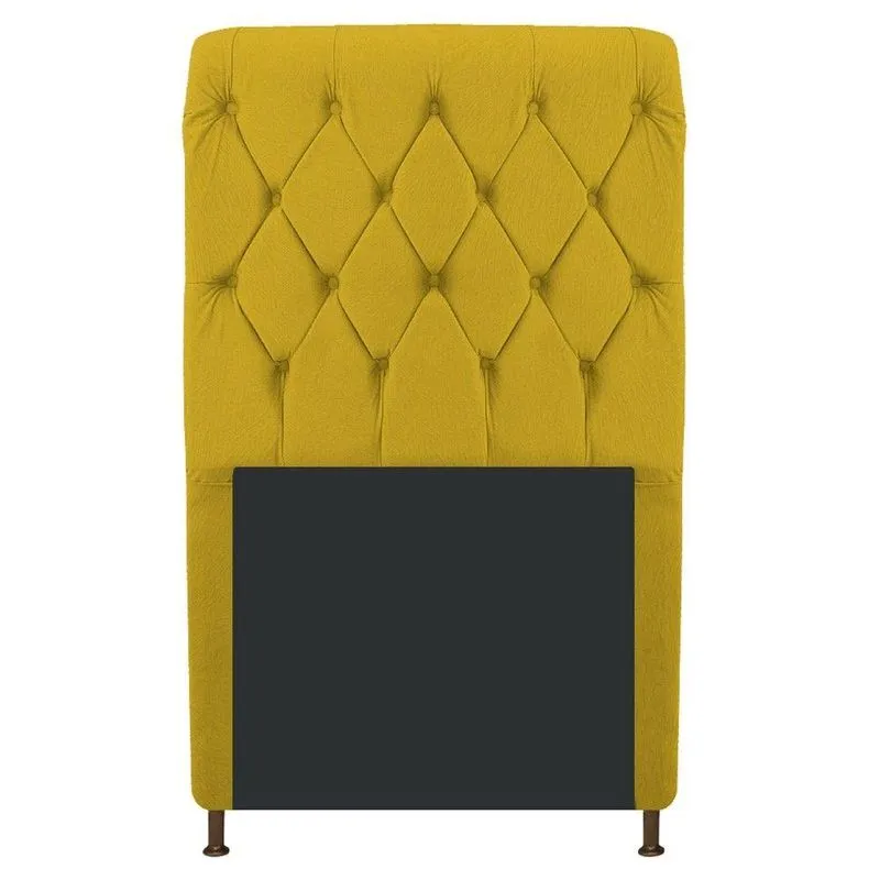 Cabeceira Estofada Cristal 90cm Solteiro Amarelo