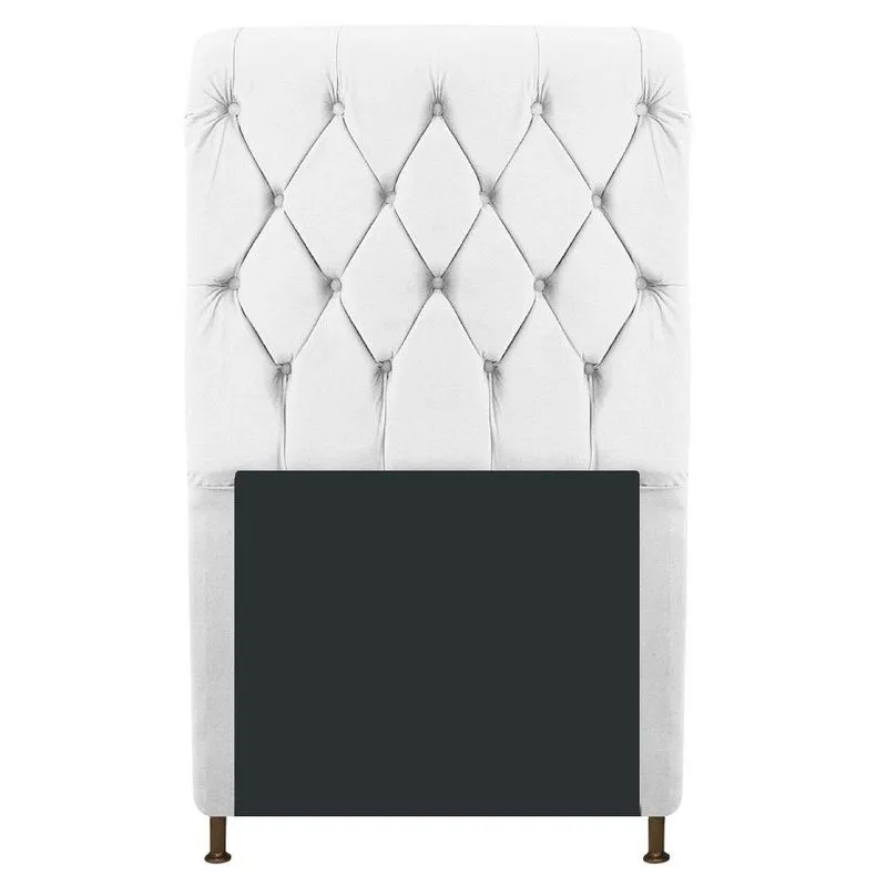 Cabeceira Estofada Cristal 90cm Solteiro Branco