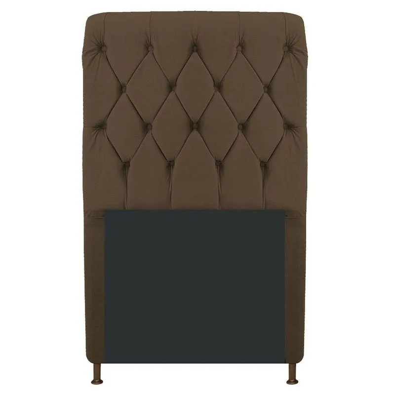 Cabeceira Estofada Cristal 90cm Solteiro Marrom