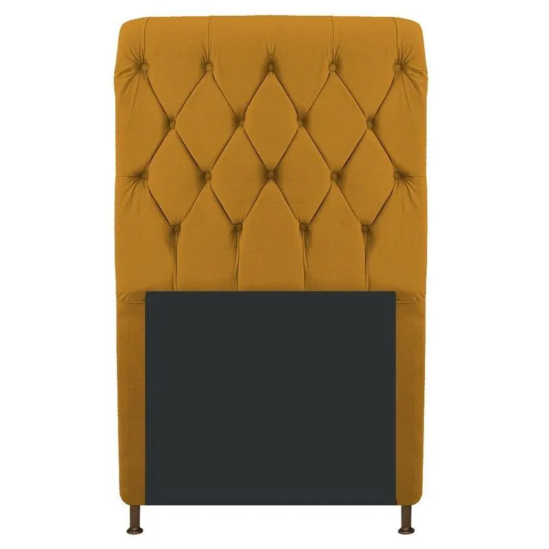 Cabeceira Estofada Cristal 90cm Solteiro Mostarda