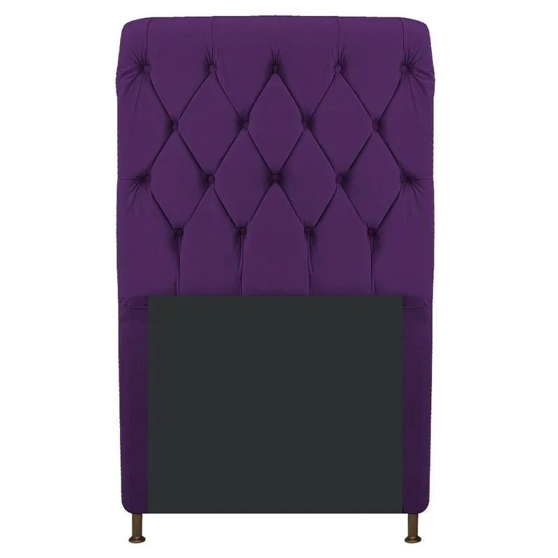 Cabeceira Estofada Cristal 90cm Solteiro Roxo