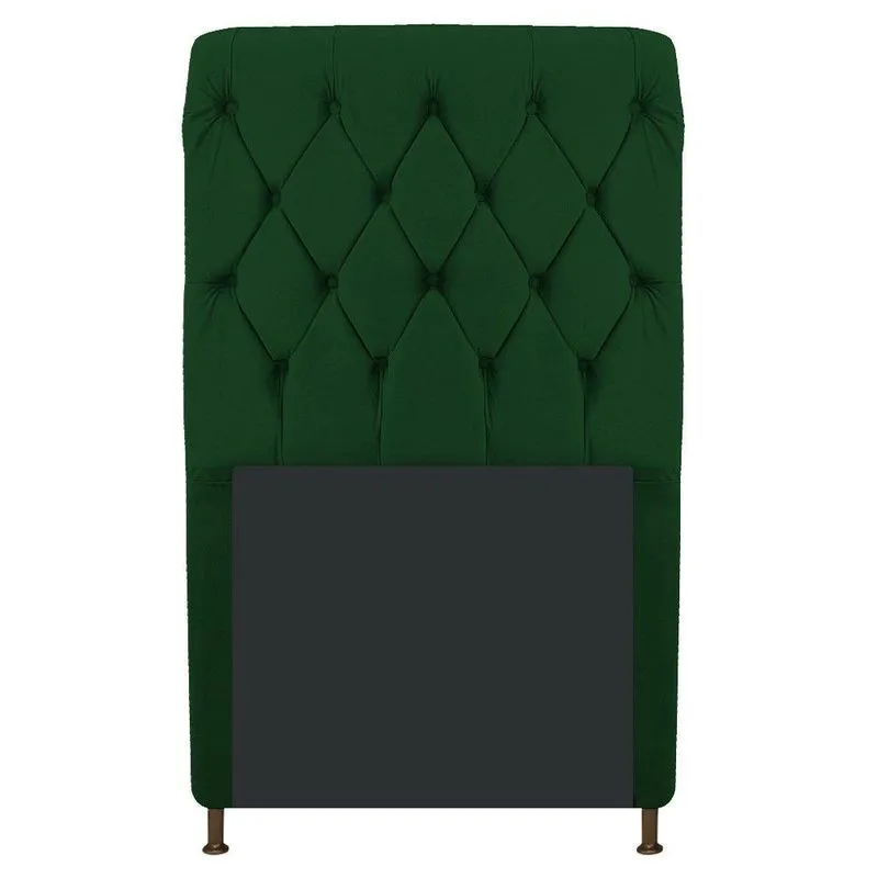 Cabeceira Estofada Cristal 90cm Solteiro Verde