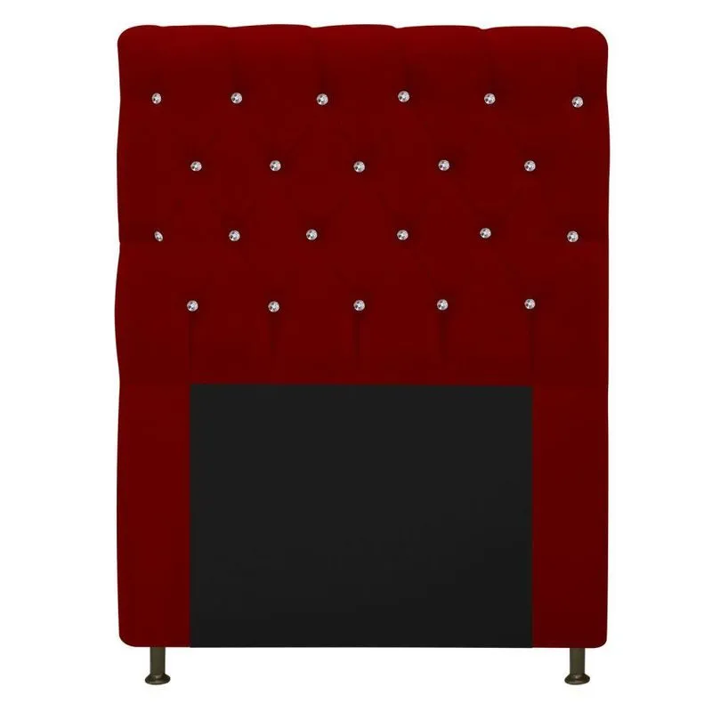 Cabeceira Estofada Cristal 90cm Solteiro Bordô