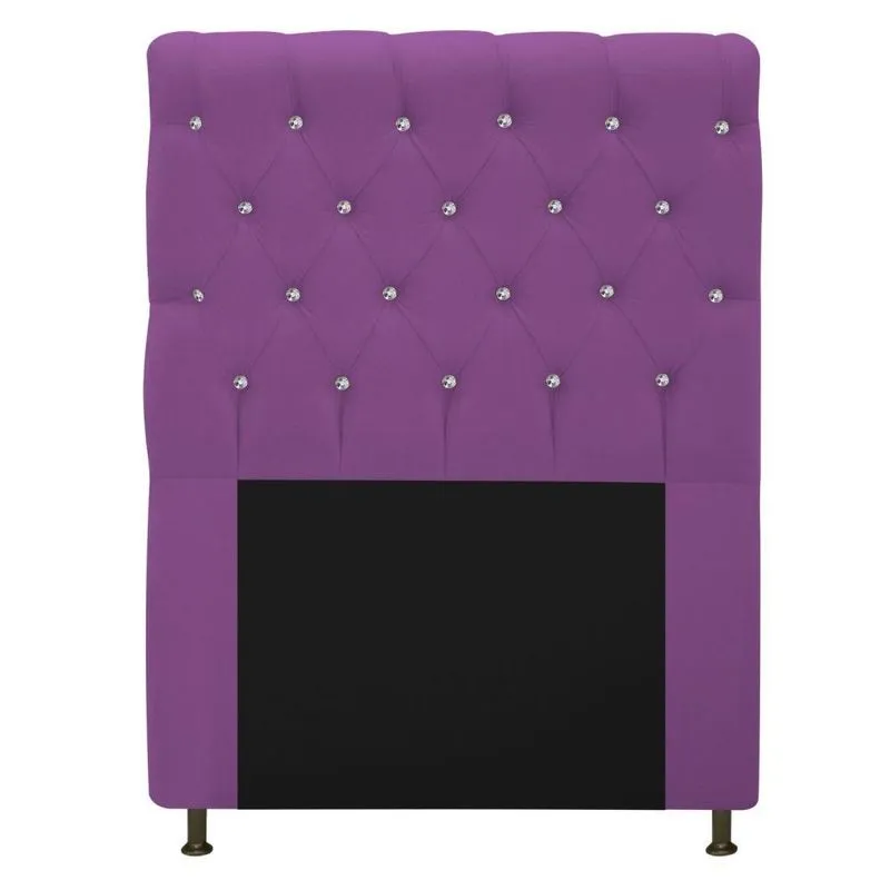 Cabeceira Estofada Cristal 90cm Solteiro Roxo