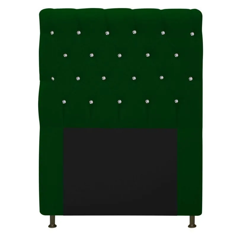 Cabeceira Estofada Cristal 90cm Solteiro Verde