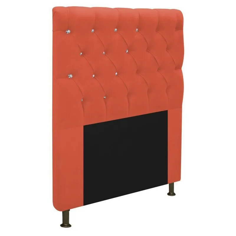Cabeceira Estofada Cristal 90cm Solteiro Terracota