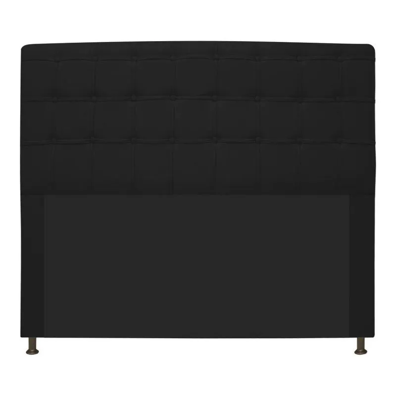 Cabeceira Estofada Dama 140cm Casal Botonê Corano Preto