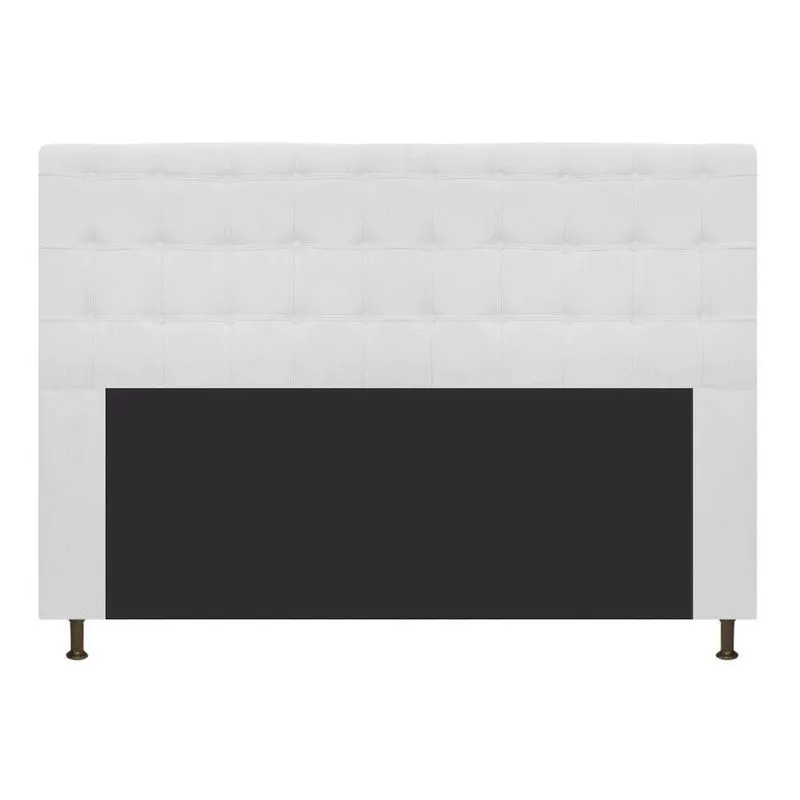 Cabeceira Estofada Dama 140cm Casal Suede Branco