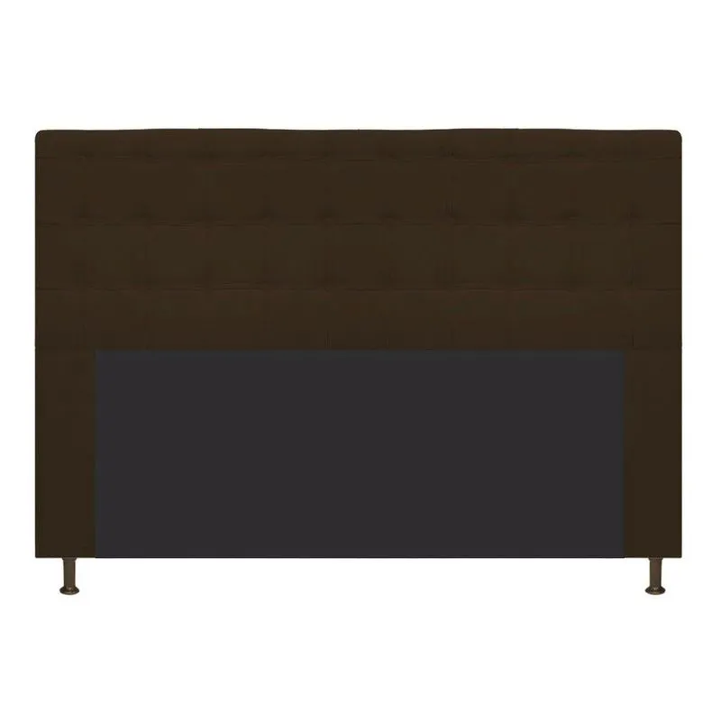 Cabeceira Estofada Dama 140cm Casal Suede Marrom