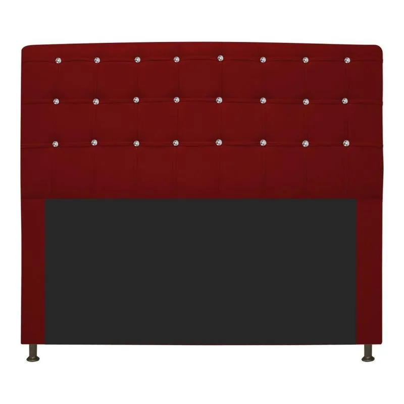 Cabeceira Estofada Dama 160cm Queen Strass Corano Vermelho
