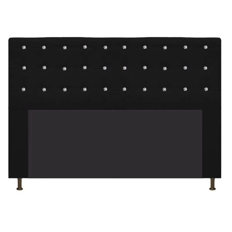 Cabeceira Estofada Dama 160cm Queen Size Preto