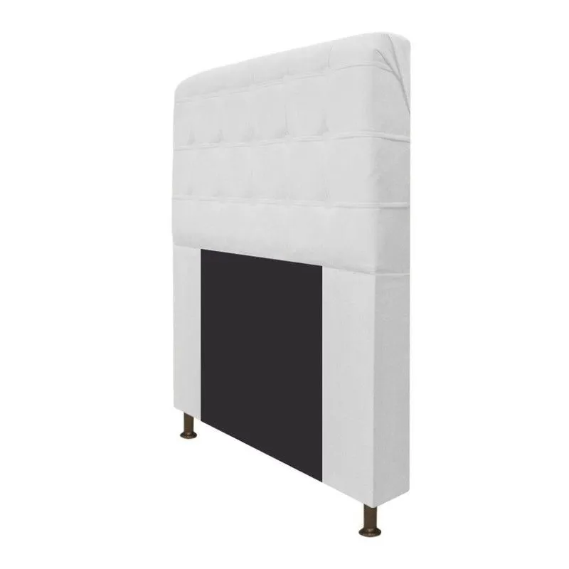Cabeceira Dama 195 Cm King Size Com Botonê Suede Branco