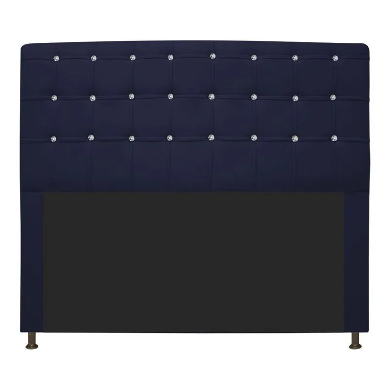 Cabeceira Estofada Dama 195 Cm King Size Azul Marinho