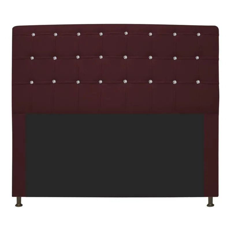 Cabeceira Estofada Dama 195 Cm King Size Com Strass Bordô