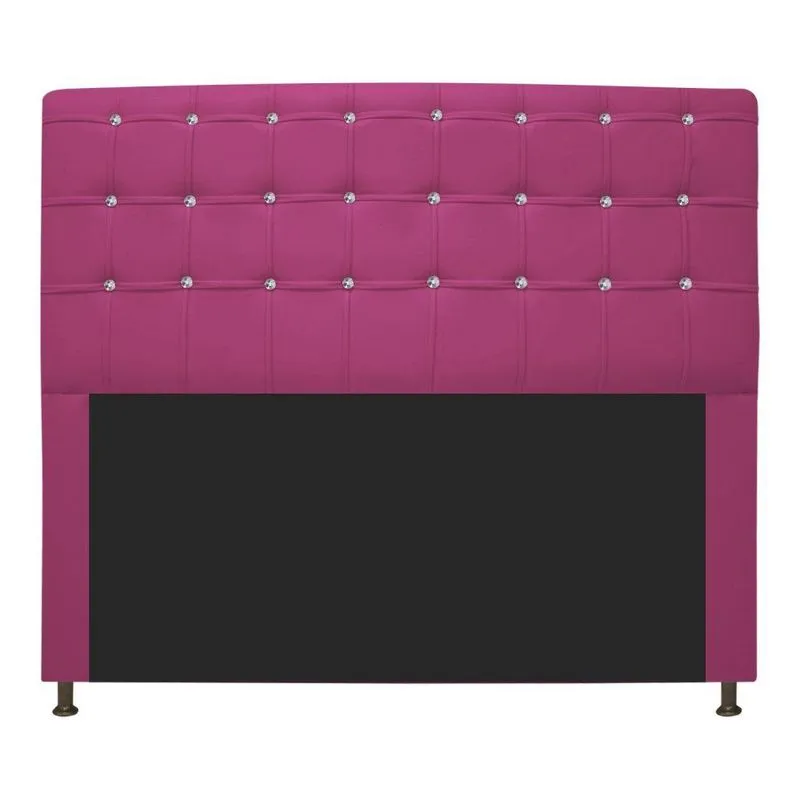 Cabeceira Estofada Dama 195 Cm King Size Com Strass Pink
