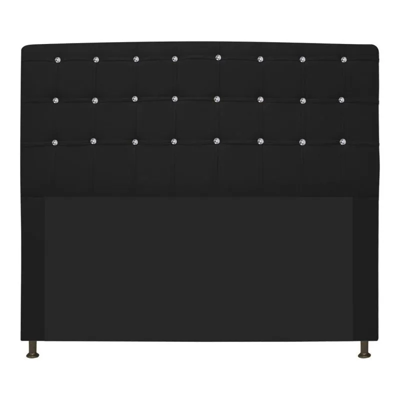 Cabeceira Estofada Dama 195cm King Size Preto Adj Decor