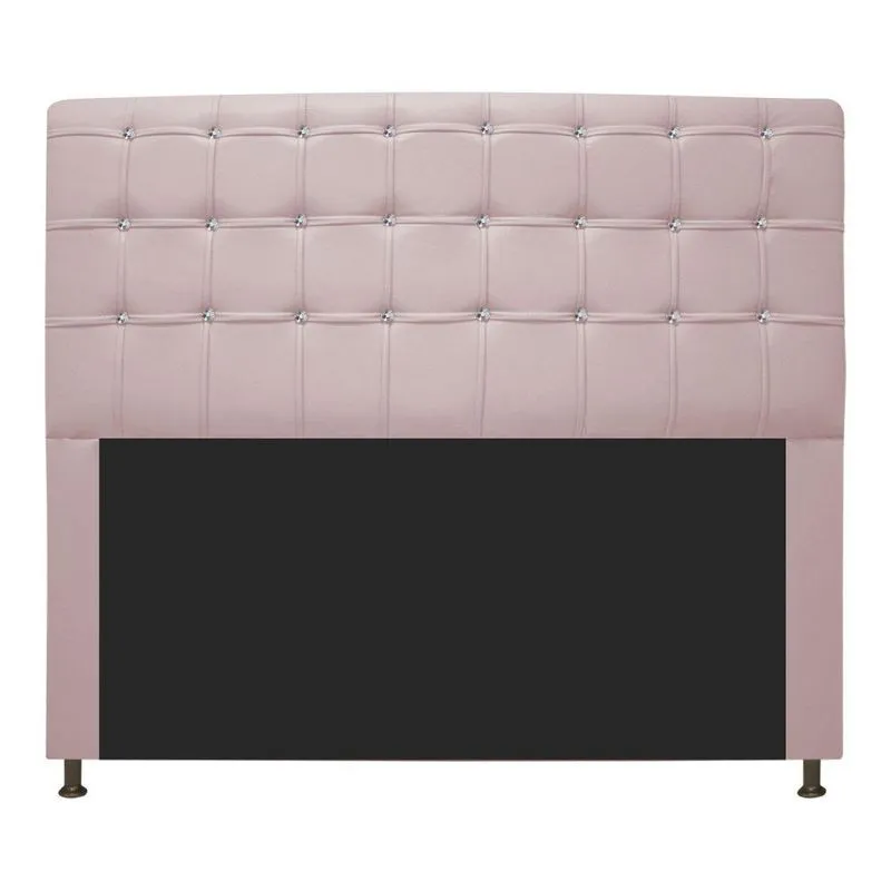 Cabeceira Estofada Dama 195 Cm King Size Corano Rosa Bebê