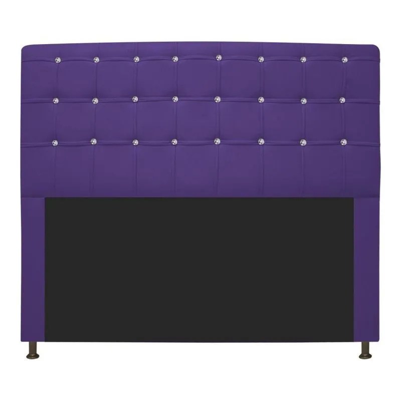 Cabeceira Estofada Dama 195 Cm King Size Com Strass Roxo
