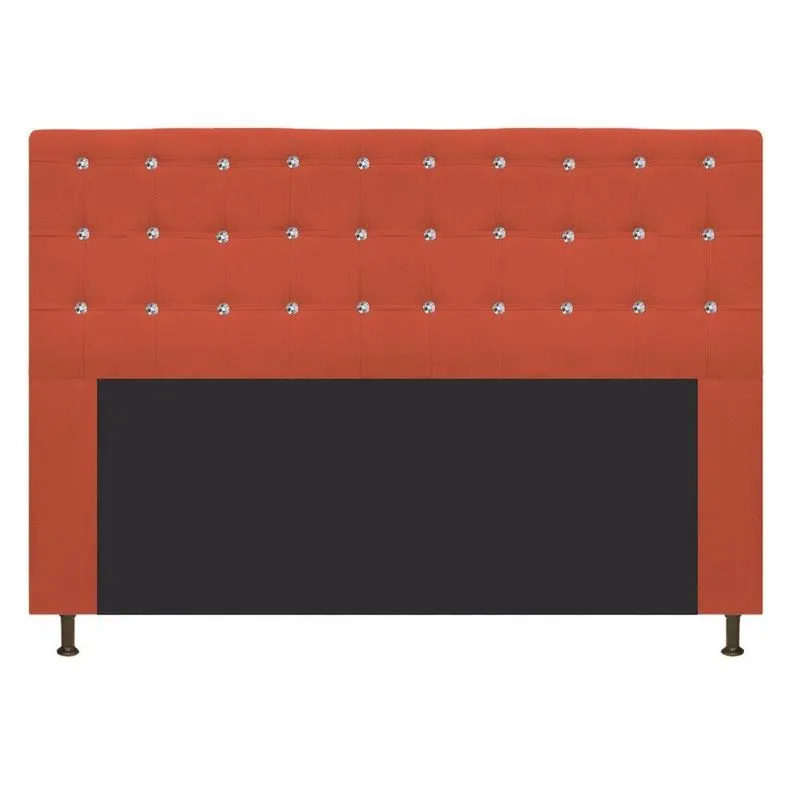 Cabeceira Estofada Dama 195 Cm King Size Suede Terracota