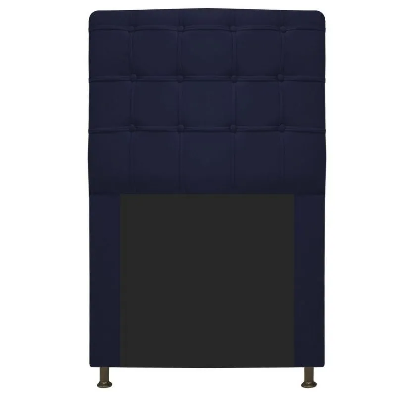 Cabeceira Estofada Dama 90 Cm Solteiro Corano Azul Marinho