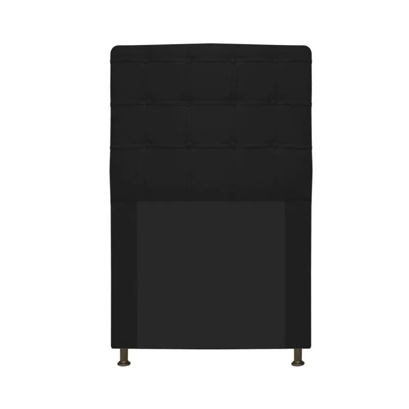 Cabeceira Estofada Dama 90 Cm Solteiro Corano Preto