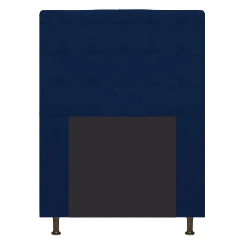 Cabeceira Estofada Dama 90 Cm Solteiro Suede Azul Marinho
