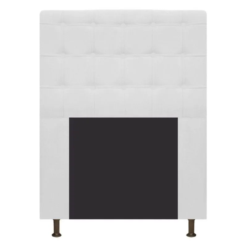 Cabeceira Estofada Dama 90 Cm Solteiro Suede Branco