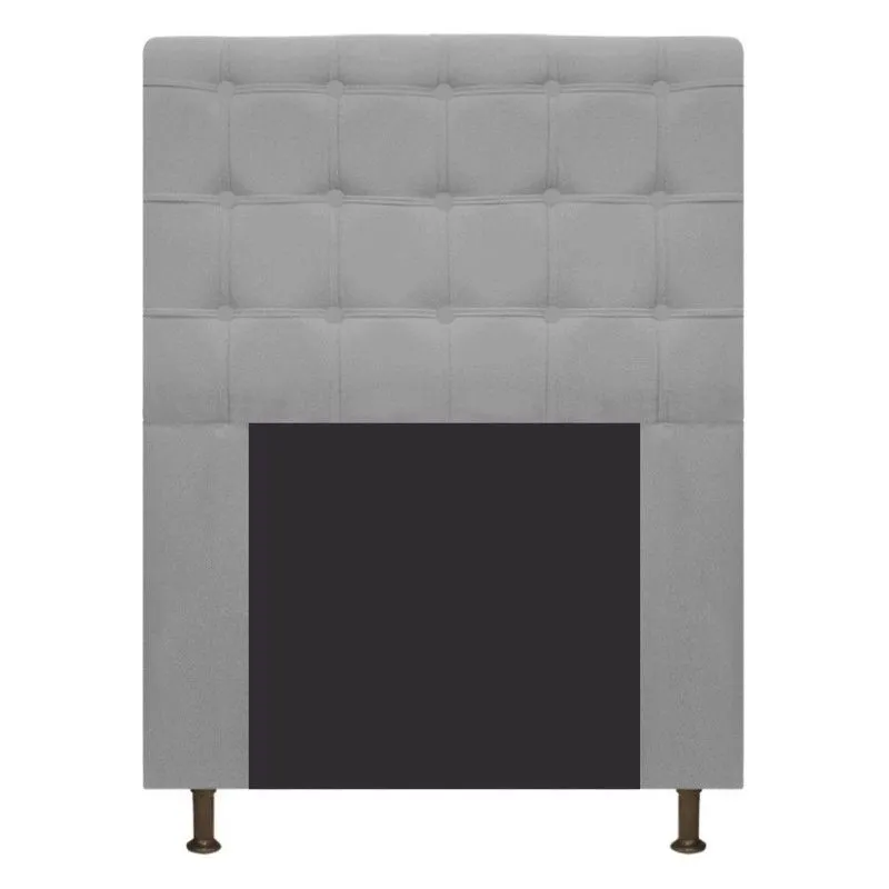 Cabeceira Estofada Dama 90 Cm Solteiro Suede Cinza