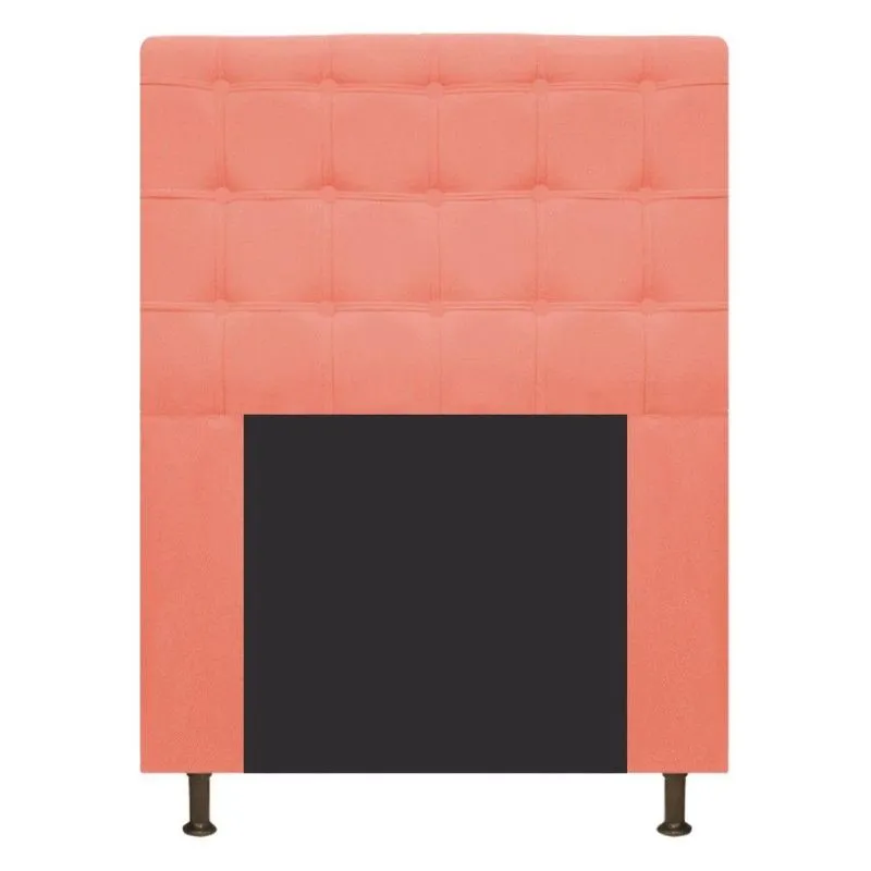 Cabeceira Estofada Dama 90cm Solteiro Botonê Suede Coral