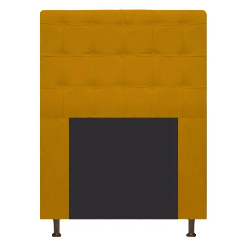 Cabeceira Estofada Dama 90 Cm Solteiro Suede Mostarda