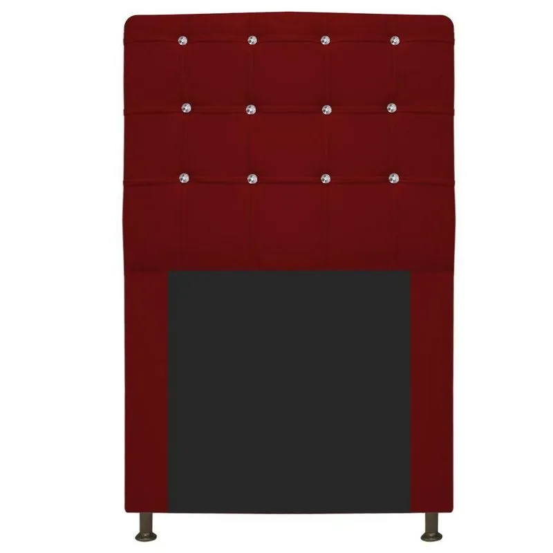 Cabeceira Estofada Dama 90cm Solteiro Corano Vermelho