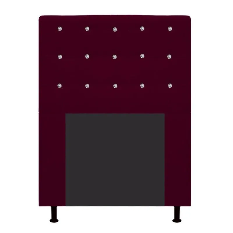 Cabeceira Estofada Dama 90cm Solteiro Strass Corano Bordô