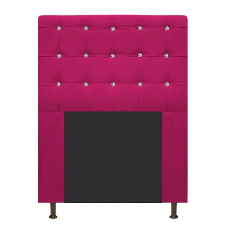 Cabeceira Estofada Dama 90 cm Solteiro Com Strass Suede Pink - Amarena Móveis