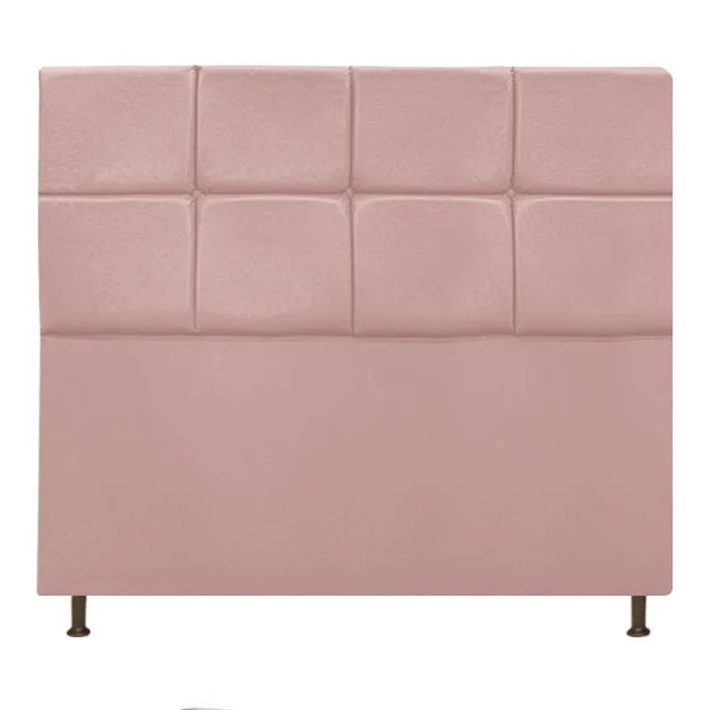 Cabeceira Estofada Damares 140 cm Casal Com Botonê Suede Rosê - Amarena Móveis