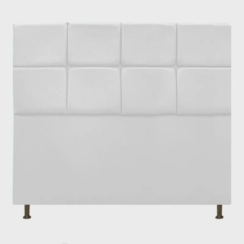 Cabeceira Estofada Damares 160 cm Queen Size Com Botonê Suede Branco - adj Decor