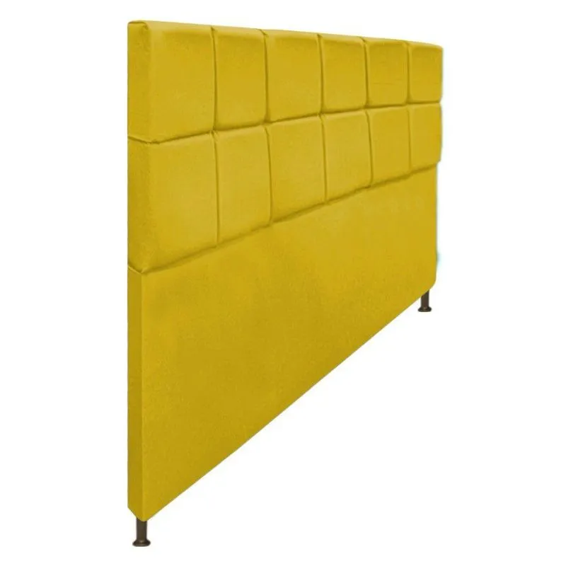 Cabeceira Damares 195 Cm King Size Com Botonê Suede Amarelo