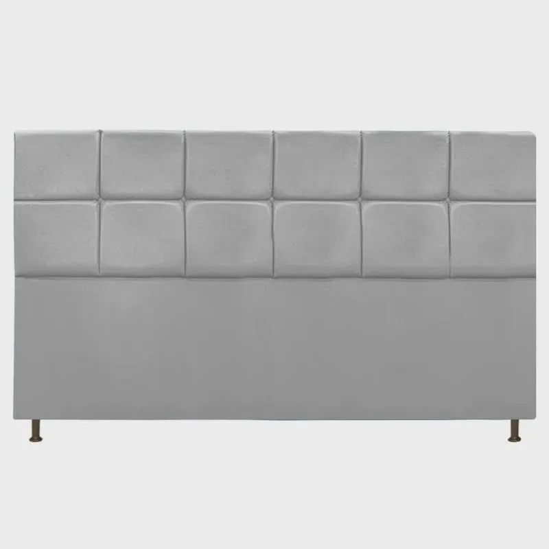 Cabeceira Estofada Damares 195 cm King Size Com Botonê Suede Cinza - adj Decor