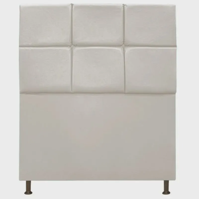 Cabeceira Estofada Damares 90 cm Solteiro Com Botonê Suede Bege - adj Decor