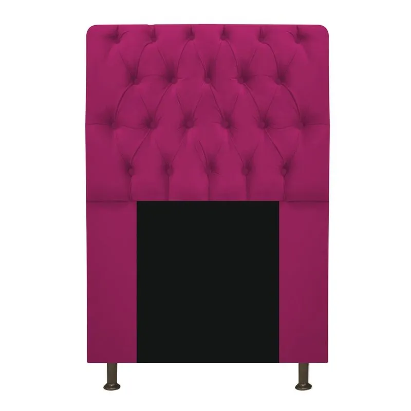 Cabeceira Estofada Lady 90 cm Solteiro Com Capitonê Suede Pink - Amarena Móveis