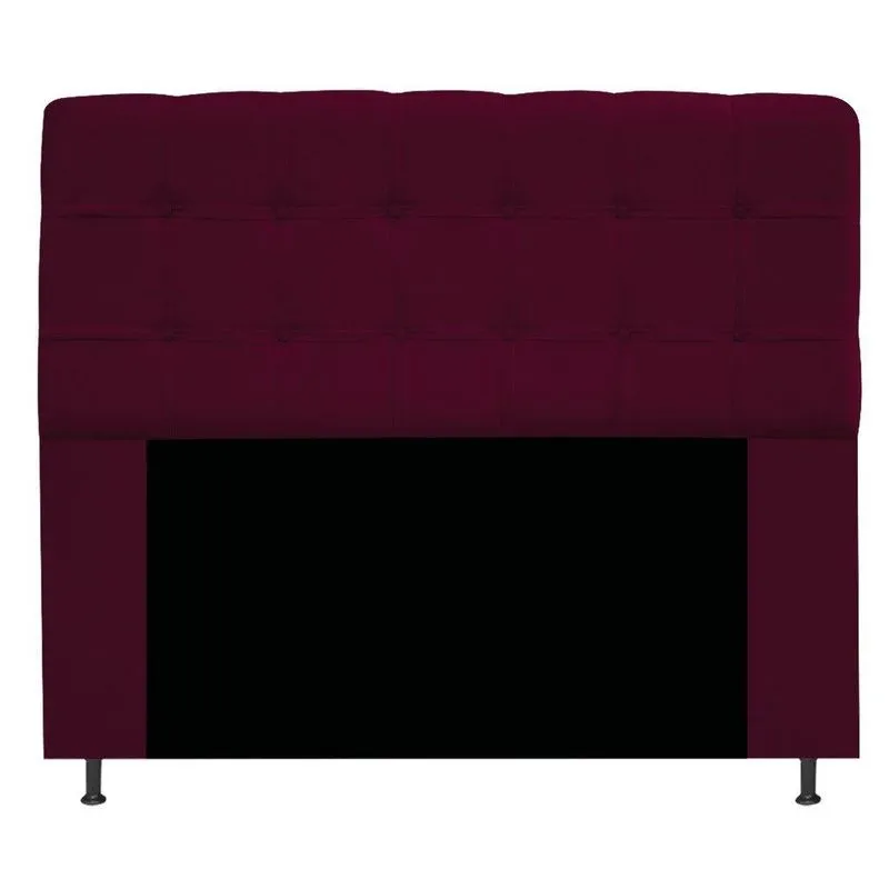 Cabeceira Mel 160 Cm Queen Size Com Botonê Suede Bordô