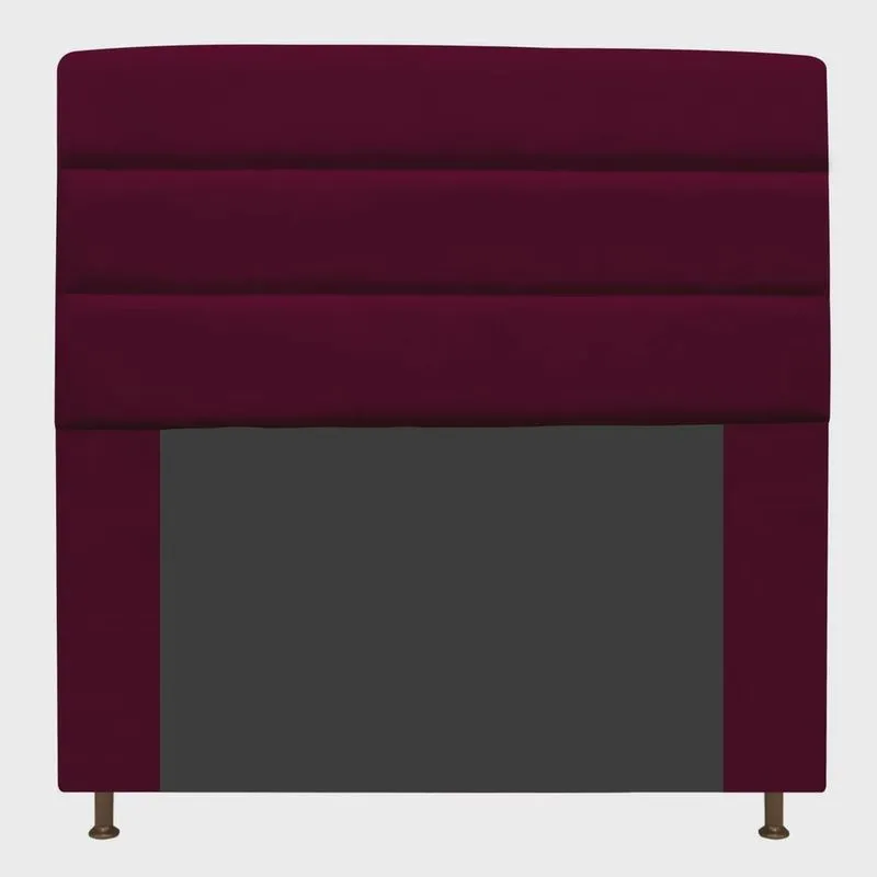 Cabeceira Estofada Turim 140 cm Casal Suede Bordô - adj Decor