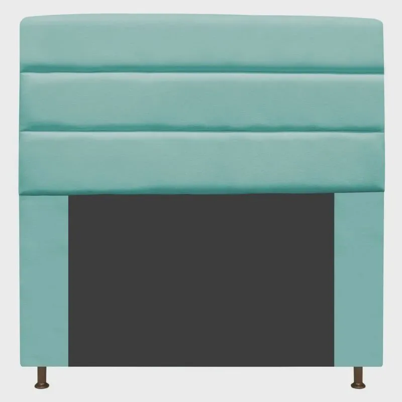 Cabeceira Estofada Turim 195 cm King Size Suede Azul Tiffany - adj Decor